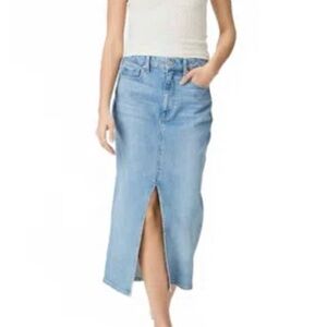Paige Light Blue Denim Midi Skirt